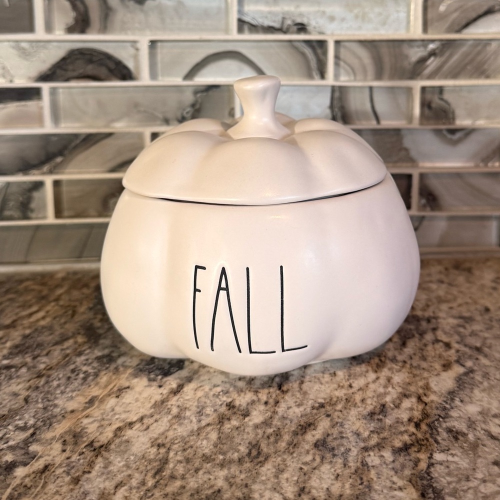 Rae Dunn FALL Pumpkin Candy Jar with Lid
